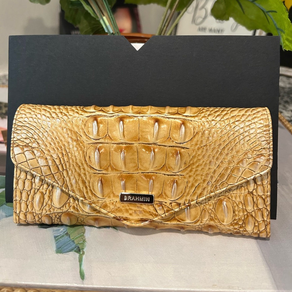Brahmin Croc-Embossed Ady Wallet